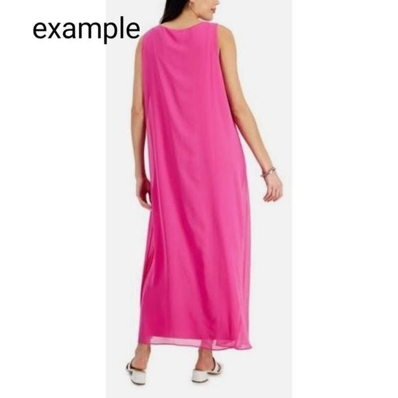 JM Collection Necklace Overlay Maxi Dress Small - Picture 2 of 11